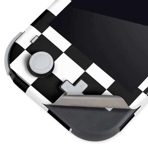 Black and White Zoomed Checkerboard Nintendo Switch Lite Skin